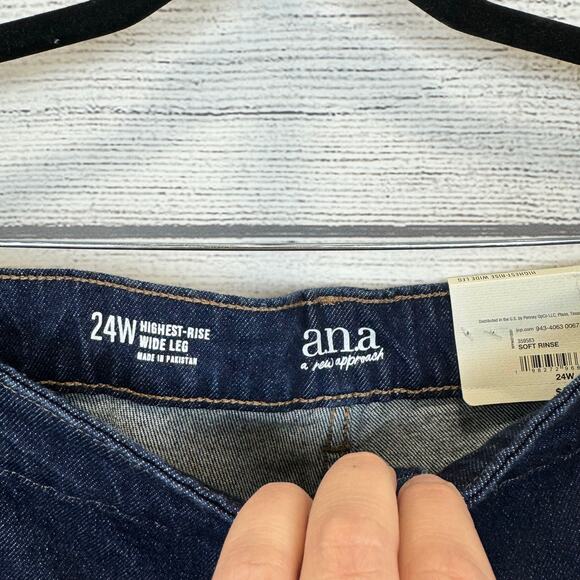 A New Approach Plus Size Highest Rise Wide Leg Cuffed Jeans Size 24W - Picture 4 of 8